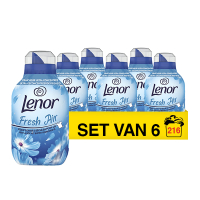 Aanbieding: Lenor Wasverzachter Fresh Air Outdoorable Ochtendfris 3024 ml (6 flessen - 216 wasbeurten) SLE00545