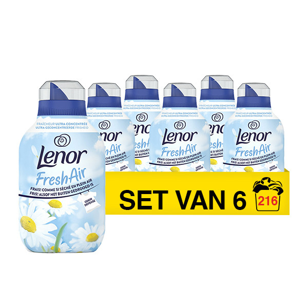 Aanbieding: Lenor Wasverzachter Fresh Air Outdoorable Sensitive 3024 ml (6 flessen - 216 wasbeurten) SLE00551 - 1