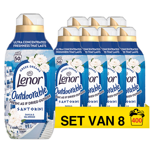 Aanbieding: Lenor Wasverzachter Outdoorable Santorini 700 ml (8 flessen - 400 wasbeurten) SLE00680 - 1