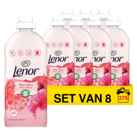Lenor Aanbieding: Lenor Wasverzachter Pioenroos & Hibiscus 987 ml (8 flessen - 376 wasbeurten)  SLE00461