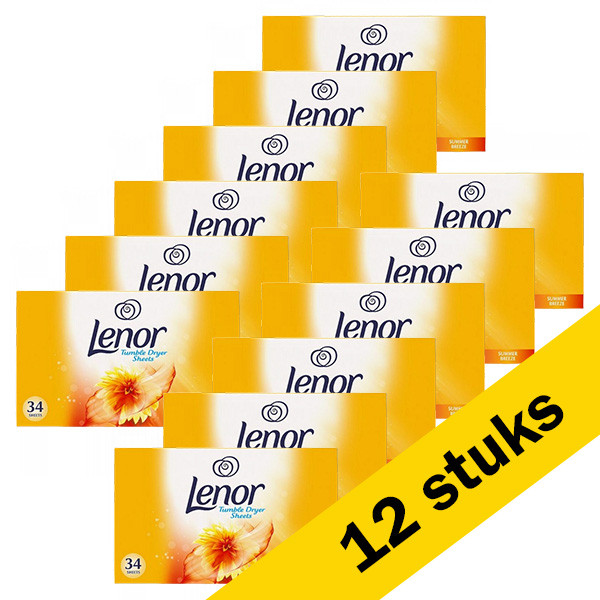 Lenor Aanbieding: Lenor droogtrommeldoekjes Summer Breeze (12 x 34 doekjes)  SLE00254 - 1