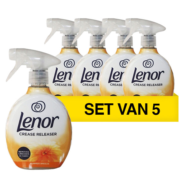 Lenor Aanbieding: Lenor kledingverfrisser & kreukverwijderaar Summer Breeze (5 flessen - 500 ml)  SLE00311 - 1