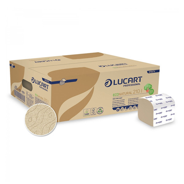 Lucart EcoNatural Toiletpapier | 2-laags | 40 rollen | 210 vel | Bruin | 892515 SLU00036 - 1