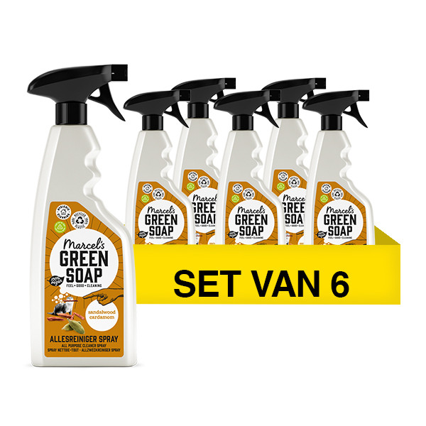 Marcel's Green Soap Aanbieding: 6x Marcel's Green Soap allesreiniger spray sandelhout en kardemom (500 ml)  SMA00096 - 1