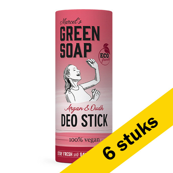 Marcel's Green Soap Aanbieding: 6x Marcel's Green Soap deodorant stick argan & oudh (40 gram)  SMA00146 - 1