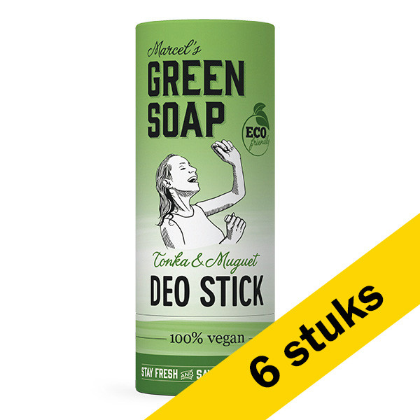 Marcel's Green Soap Aanbieding: 6x Marcel's Green Soap deodorant stick tonka & muguet (40 gram)  SMA00145 - 1