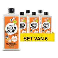 Marcel's Green Soap Aanbieding: Marcel's Green Soap Afwasmiddel Sinaasappel & Jasmijn (6 flessen - 500 ml)  SMA00100