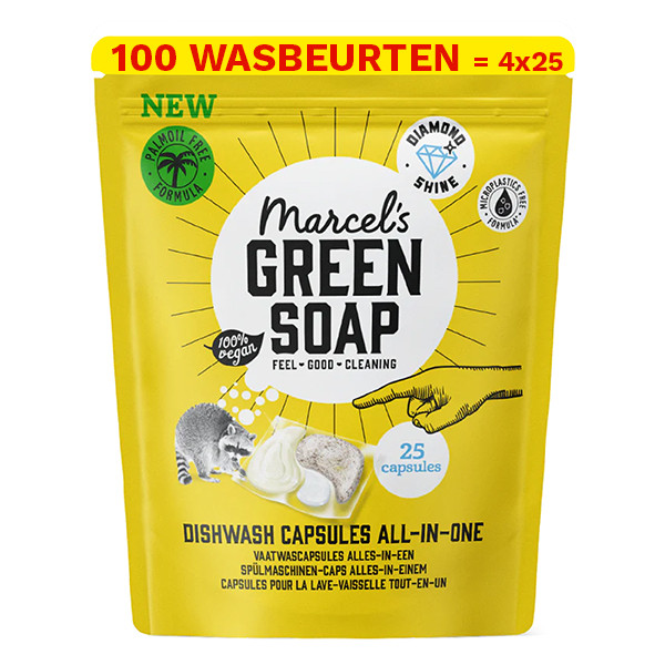 Marcel's Green Soap Aanbieding: Marcel's Green Soap All-In-One Vaatwas Capsules (4 pakken - 100 wasbeurten)  SMA00262 - 1