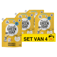 Marcel's Green Soap Aanbieding: Marcel's Green Soap Wasmiddel Navulling Vanille & Katoen 1 Liter (4 pakken - 92 wasbeurten)  SMA00276