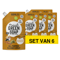 Marcel's Green Soap Aanbieding: Marcel's Green Soap allesreiniger spray Sandelhout en Kardemom navulling (6 zakken- 3000 ml)  SMA00252