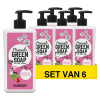 Aanbieding: Marcel's Green Soap handzeep Patchouli en Cranberry (6 flessen - 3000 ml)