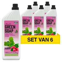 Marcel's Green Soap Aanbieding: Marcel's Green Soap wasmiddel patchouli en cranberry (6 x 1 liter)  SMA00103