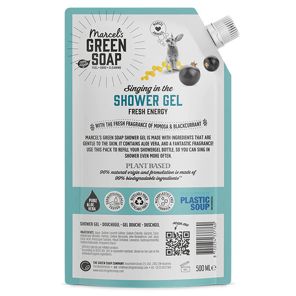 Marcel's Green Soap Douchegel Mimosa en Zwarte Bes Navulling (500 ml) SMA00305 - 3
