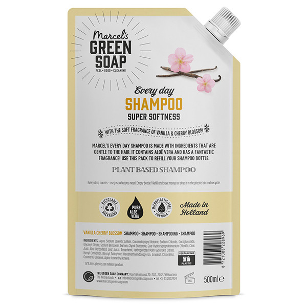 Marcel's Greensoap Vanille & Kersenbloesem Shampoo Navulling (500 ml) SMA00347 - 2