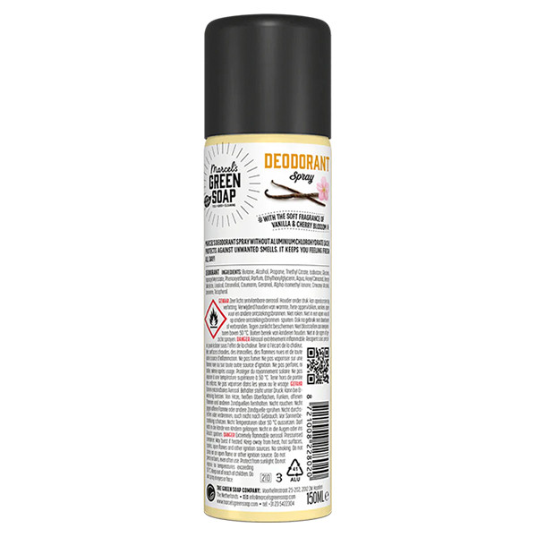Marcel's Green Soap deodorant spray Vanille en Kersenbloesem (150 ml)  SMA00313 - 2