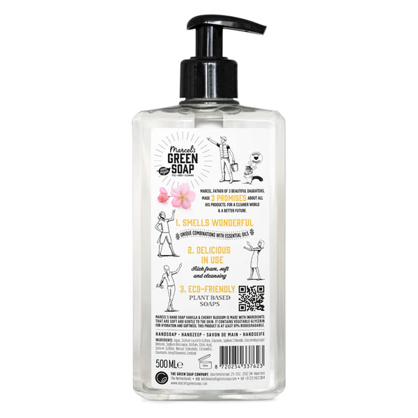 Marcel's Green Soap handzeep Vanille en Kersenbloesem (500 ml)  SMA00283 - 3