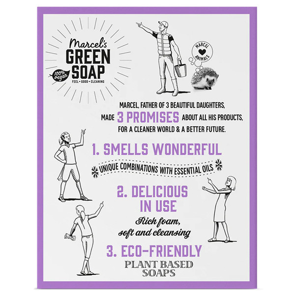 Marcel's Green Soap handzeep bar Lavendel en Rozemarijn (90 gram)  SMA00285 - 3