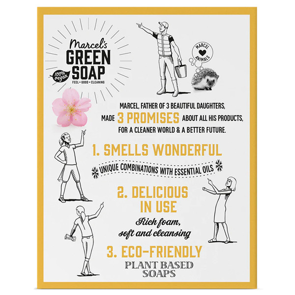 Marcel's Green Soap handzeep bar Vanille en Kersenbloesem (90 gram)  SMA00287 - 3