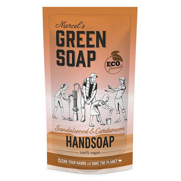 Marcel's Green Soap handzeep navulling sandelhout en kardemon (500 ml)  SMA00042 - 1