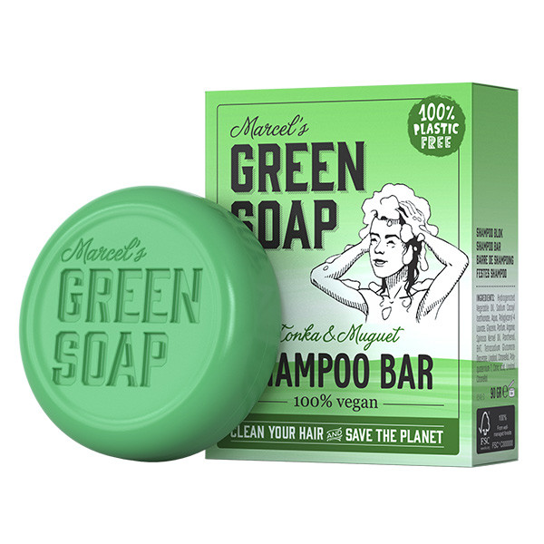 Marcel's Green Soap shampoo bar tonka & muguet (90 gram)  SMA00067 - 1