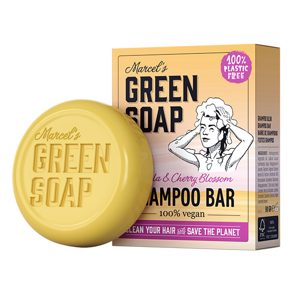 Marcel's Green Soap shampoo bar vanille & kersenbloesem (90 gram)  SMA00069 - 1