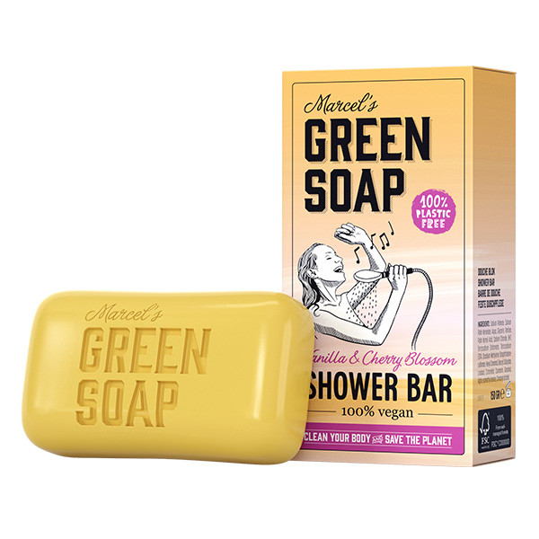Marcel's Green Soap shower bar vanille & kersenbloesem (150 gram)  SMA00066 - 1