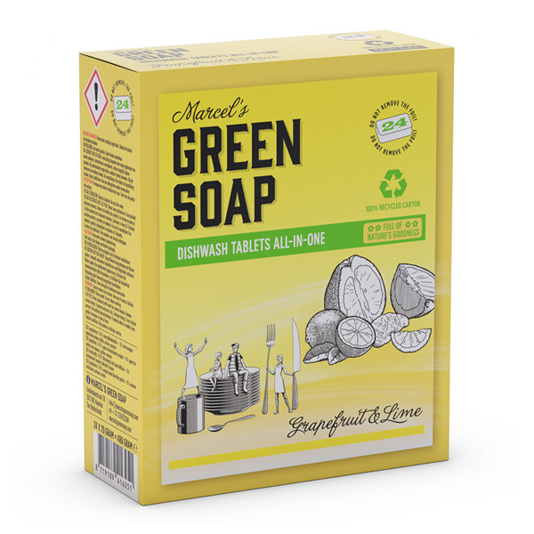 Marcel's Green Soap vaatwastabletten grapefruit en lime (24 tabletten)  SMA00015 - 1
