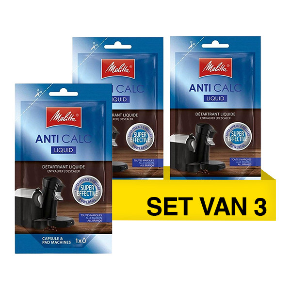 Aanbieding: Melitta Anti-kalk vloeibare ontkalker capsule- & padmachine (3 verpakkingen à 100 ml) SME01064 - 1