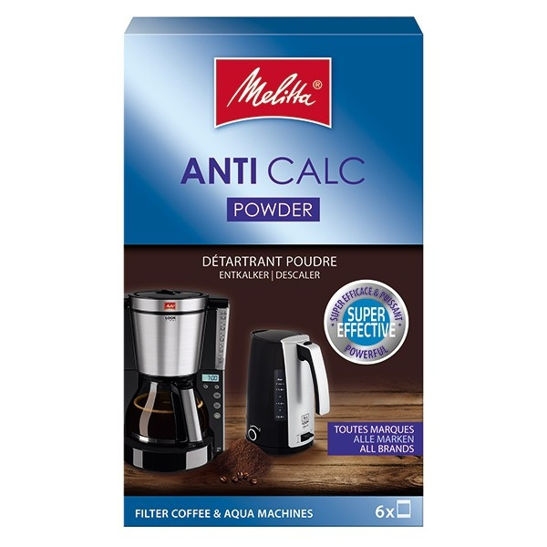 Melitta Anti-Calc poeder voor filterkoffiezetapparaten en waterkokers (6 zakjes - 20 gram) SME00001 - 1