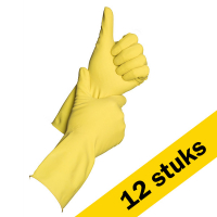 Merbach Aanbieding: 12 x Huishoudhandschoen extra sterk maat M (Merbach, geel, 1 paar)  SME00020