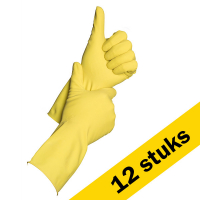 Aanbieding: 12 x Huishoudhandschoen sterk maat S (Merbach, rood, 1 paar) SME00014