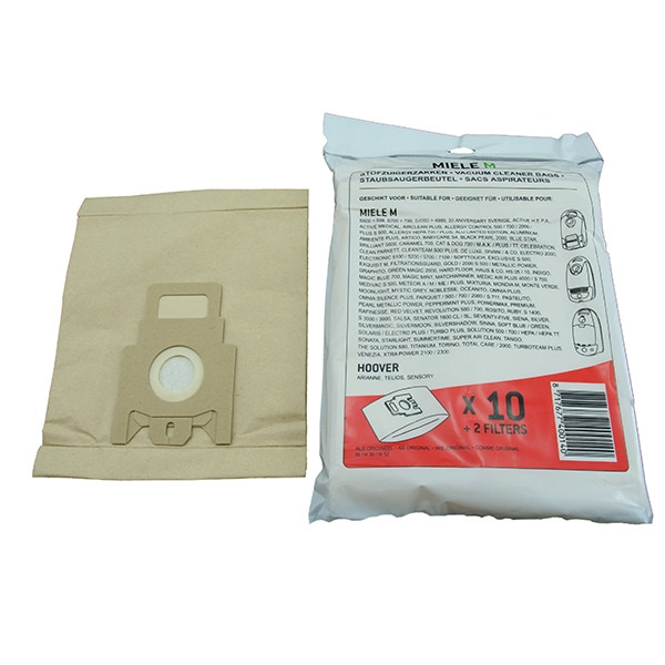Miele type M papieren stofzuigerzakken 10 zakken + 1 filter (123schoon huismerk)  SMI00001 - 1