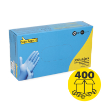 Mini-palletvoordeel: 400x Nitril Handschoen Blauw Poedervrij XL | 3,5 g | 100 stuks | 123schoon huismerk SDR09115
