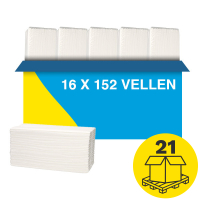 Mini-palletvoordeel: C-vouw handdoeken 2-laags | 336 pakken | 123schoon huismerk | Geschikt voor Tork H3 dispenser SDR02118