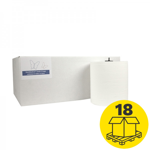 Mini-palletvoordeel: Handdoekrol 2-laags | 108 rollen | 123schoon huismerk | Geschikt voor Tork H1 dispenser SDR02092 - 1