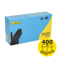 Mini-palletvoordeel: Nitril Handschoen Zwart Poedervrij XL | 3,5 g | 123schoon huismerk (400 verpakkingen) SDR09107