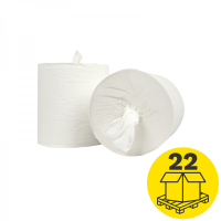 Mini-palletvoordeel: Poetspapier 1-laags | 132 rollen | 123schoon huismerk | Geschikt voor Tork M2 dispenser SDR02096