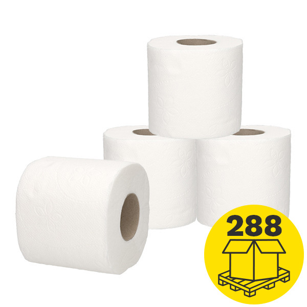 Mini-palletvoordeel: Toiletpapier 2-laags | 288 x 4 rollen | 123schoon huismerk | Geschikt voor Tork T4 dispenser SDR02100 - 1