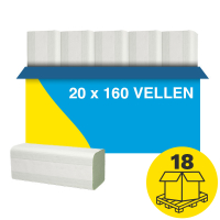 Mini-palletvoordeel: Z-vouw handdoeken 2-laags | 270 pakken | Groen | 123schoon huismerk | Geschikt voor Tork H3 dispenser SDR02089