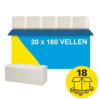 Mini-palletvoordeel: Z-vouw handdoeken 2-laags | 360 pakken | 123schoon huismerk | Geschikt voor Tork H3 dispenser SDR02087