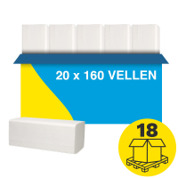 Mini-palletvoordeel: Z-vouw handdoeken 2-laags | 360 pakken | 123schoon huismerk | Geschikt voor Tork T3 dispenser SDR02088