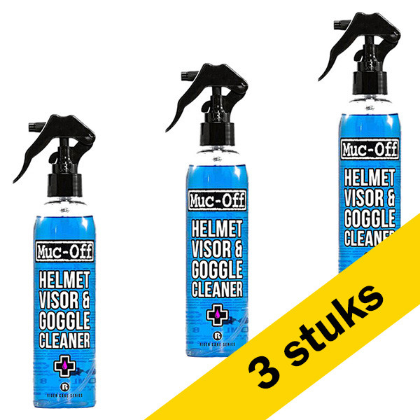Muc-Off Aanbieding: 3x Muc-Off Helmet, Visor & Goggle Cleaner | Helm- & vizierreiniger | 250 ml  SMU00068 - 1
