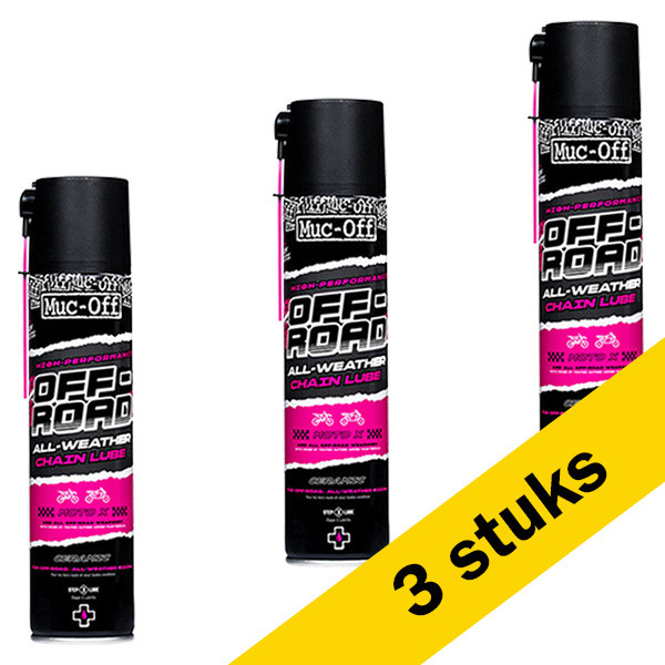 Muc-Off Aanbieding: 3x Muc-Off Off-Road All-Weather Chain Lube | Kettingspray | 400 ml  SMU00053 - 1