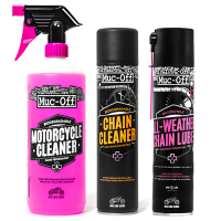 Muc-Off schoonmaakset: Motorcycle Cleaner + Chain Cleaner + All-Weather Chain Lube  SMU00054
