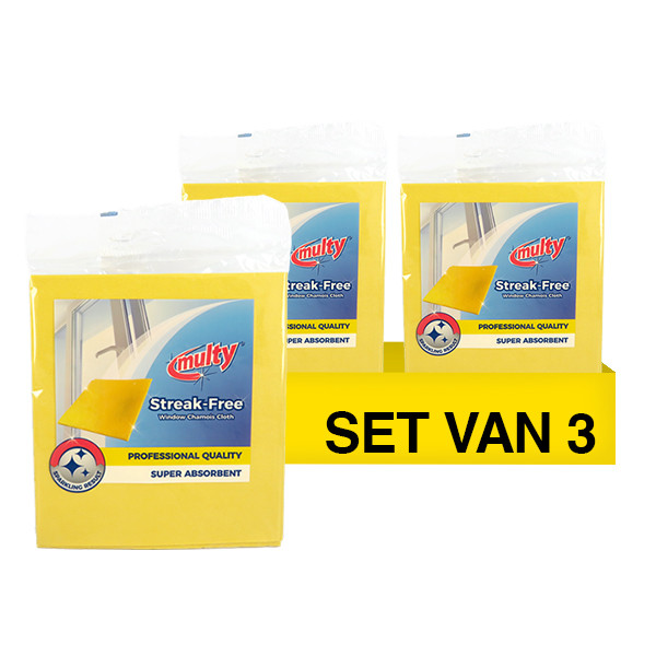 Aanbieding: Multy Synthetische Zeem Geel 35 x 40 cm (3 stuks) SMU00090 - 1