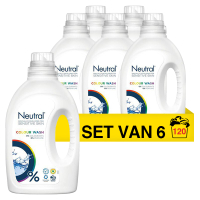 Neutral Aanbieding: Neutral Vloeibaar Wasmiddel Kleur 1 Liter (6 flessen - 120 wasbeurten)  SNE01018