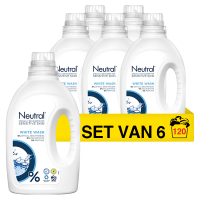 Neutral Aanbieding: Neutral Vloeibaar Wasmiddel Wit 1 Liter (6 flessen - 120 wasbeurten)  SNE01021