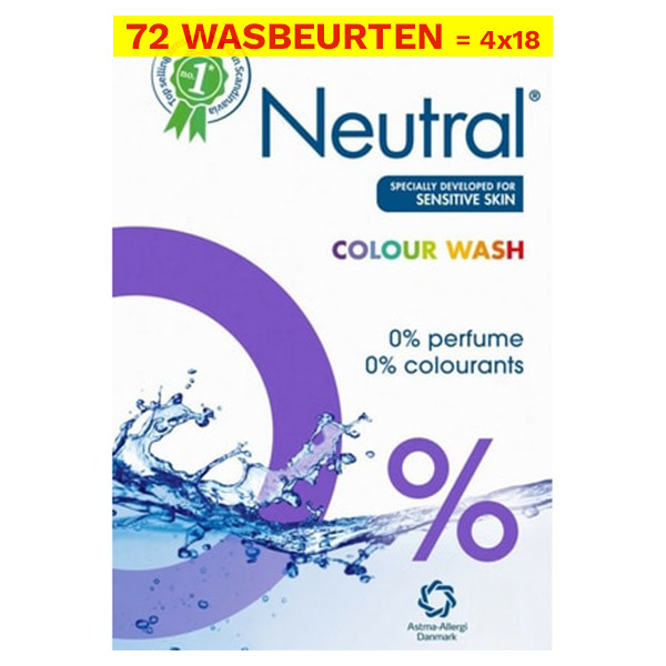 Neutral Aanbieding: Neutral Waspoeder Kleur 1,187 kg (4 dozen - 72 wasbeurten)  SNE01035 - 1