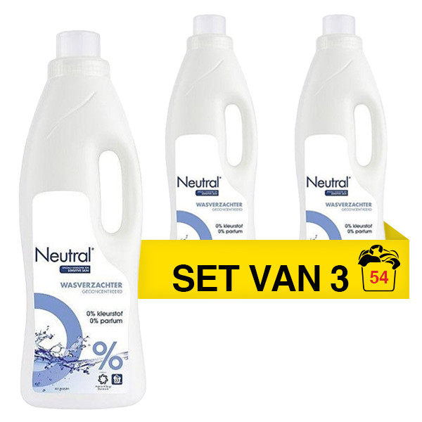 Uitwisseling De onze bouwen Aanbieding: Neutral wasverzachter 750 ml (3 flessen - 54 wasbeurten) Neutral  123schoon.nl