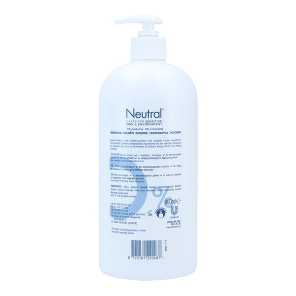 Neutral Shower Gel Pump 0% Sensitive Skin & Environment (900 ml) SNE01052 - 2